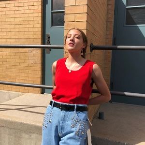 Red tank top